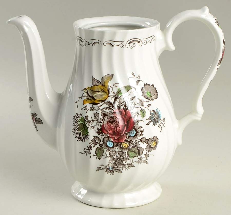 Bouquet (No Trim) Coffee Pot No Lid by Myott Staffordshire-1