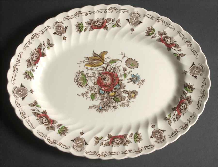 Bouquet (No Trim) 14" Oval Serving Platter by Myott Staffordshire-1