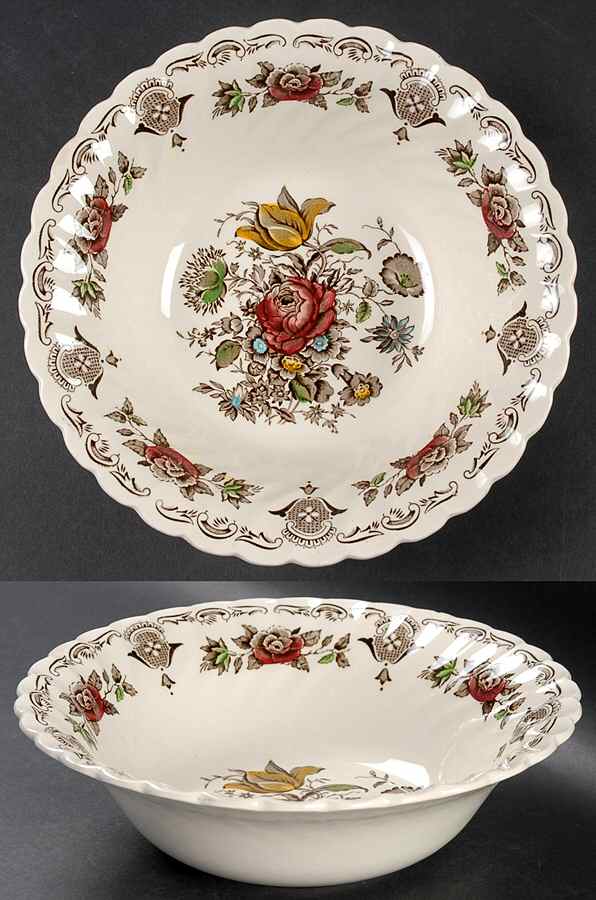 Bouquet (No Trim) 9" Round Vegetable Bowl by Myott Staffordshire-1