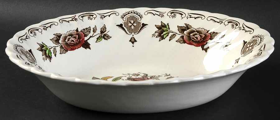 Bouquet (No Trim) 10" Oval Vegetable Bowl by Myott Staffordshire-1