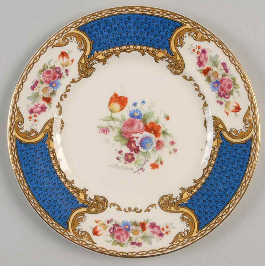 The Bouquet Blue Bread & Butter Plate by Myott Staffordshire-1