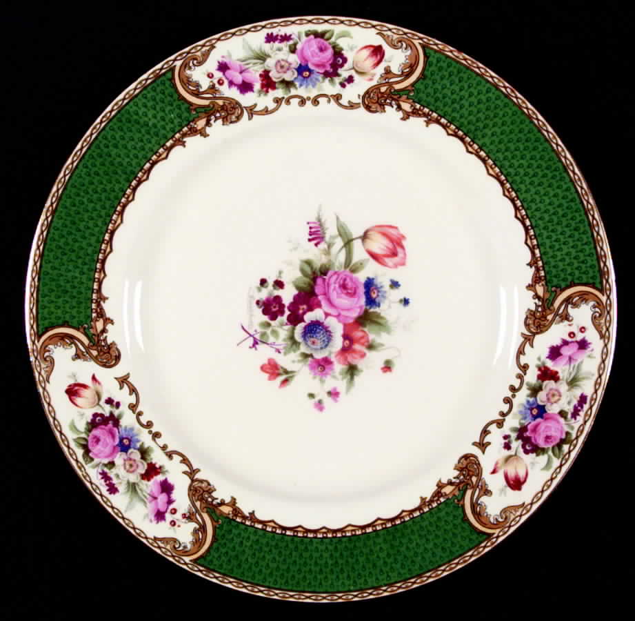 The Bouquet Green Dinner Plate by Myott Staffordshire-1
