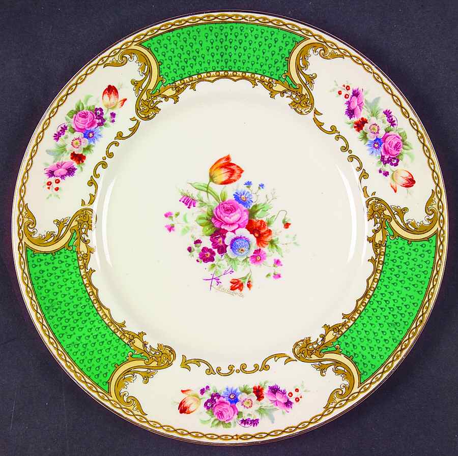 The Bouquet Green Salad Plate by Myott Staffordshire-1