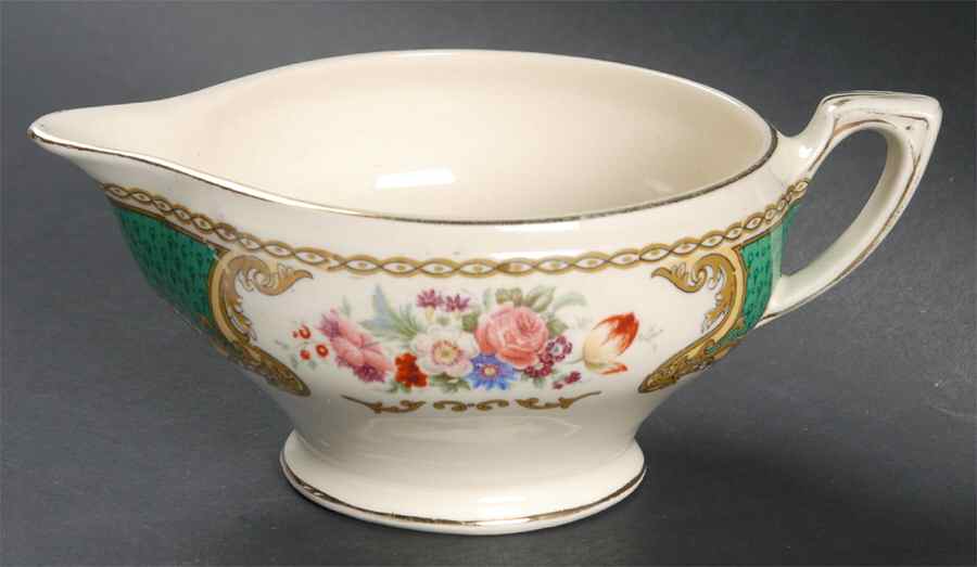The Bouquet Green Creamer by Myott Staffordshire-1