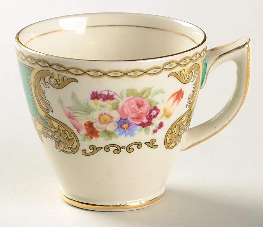 The Bouquet Green Footed Demitasse Cup by Myott Staffordshire-1