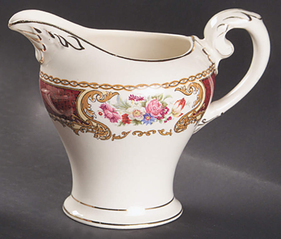 The Bouquet Maroon Creamer by Myott Staffordshire-1
