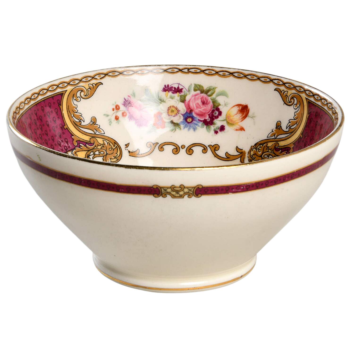 The Bouquet Maroon Cranberry Bowl by Myott Staffordshire-1