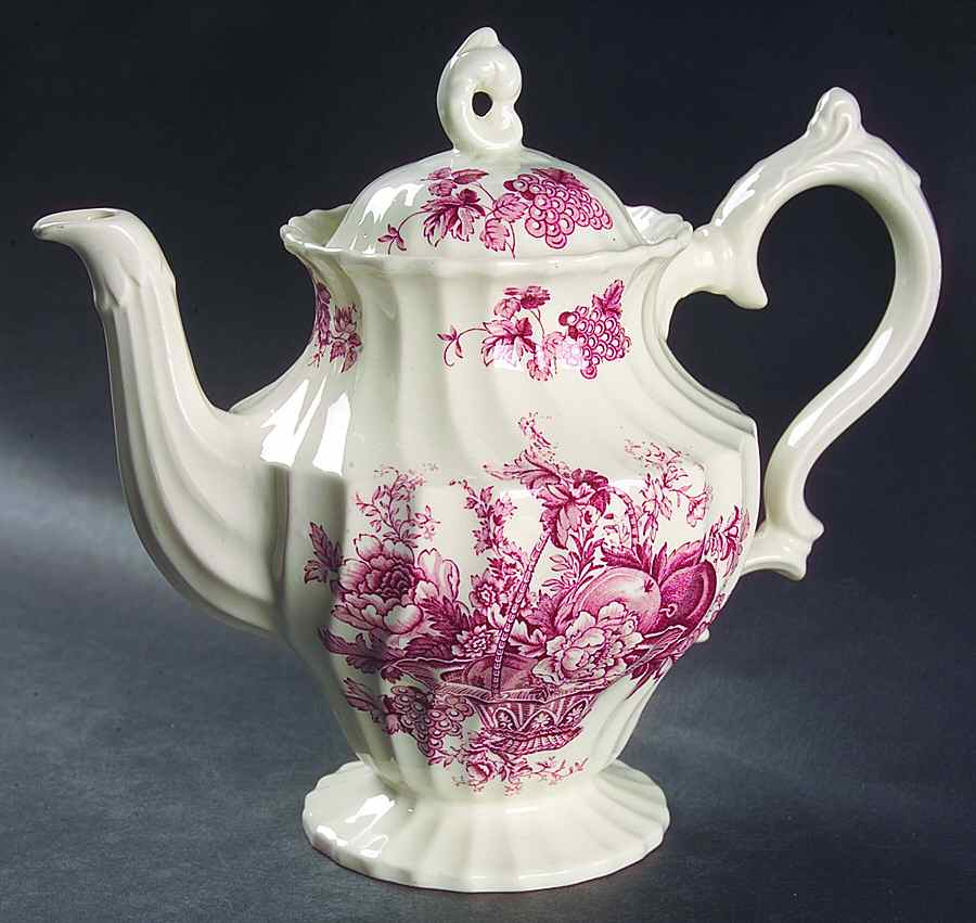 Bountiful Red Teapot & Lid by Myott Staffordshire-1
