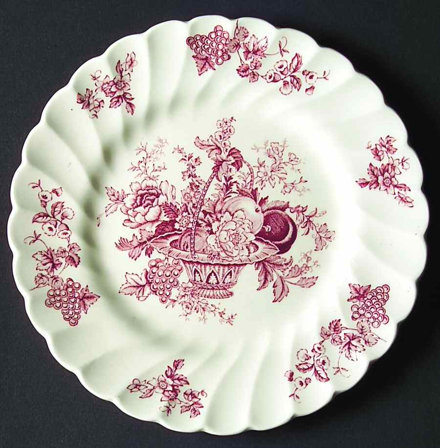 Bountiful Red Bread & Butter Plate by Myott Staffordshire-1