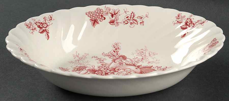 Bountiful Red 9" Oval Vegetable Bowl by Myott Staffordshire-1