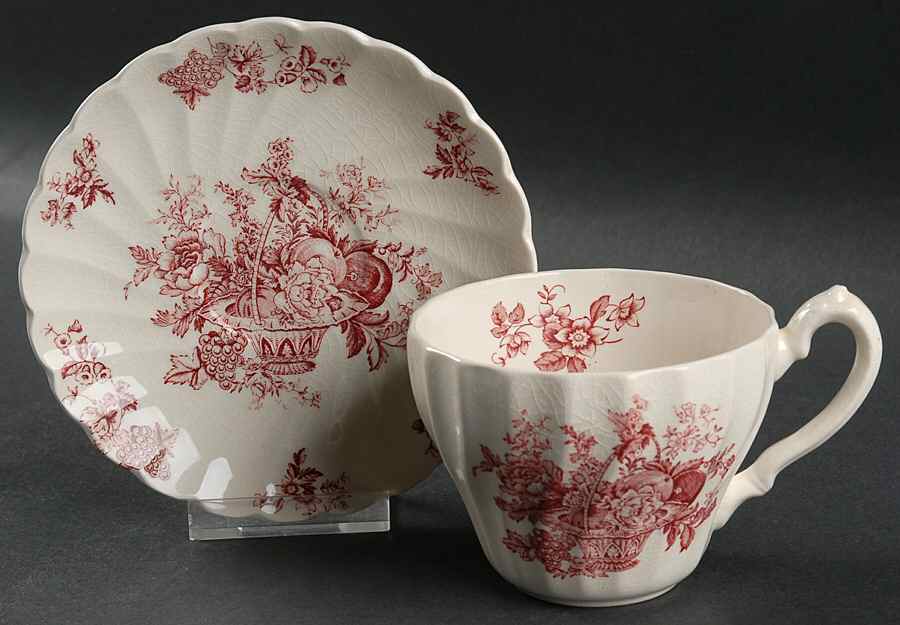 Bountiful Red Oversized Cup & Saucer Set by Myott Staffordshire-1