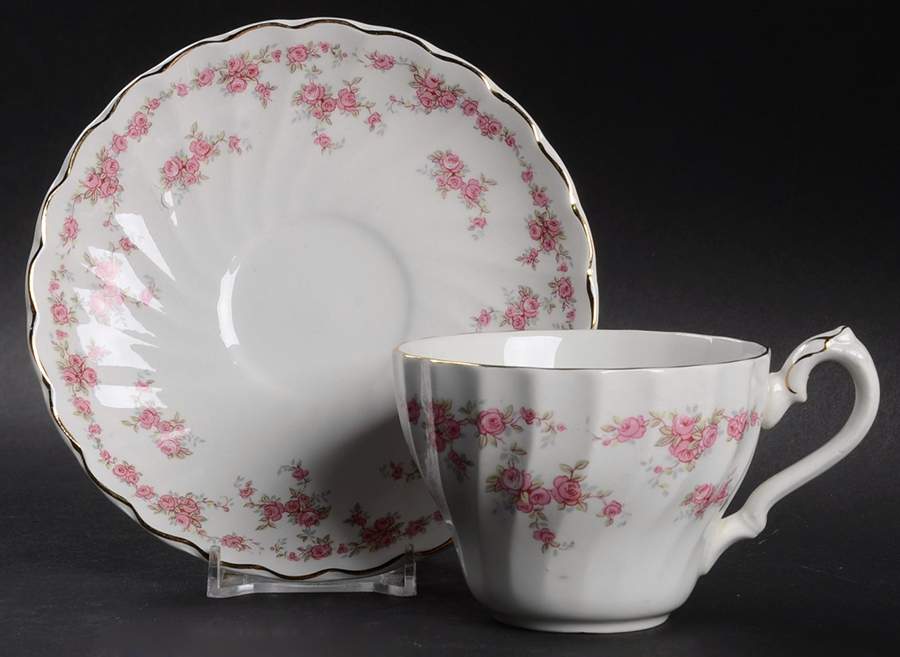 Brides Bouquet Flat Cup & Saucer Set by Myott Staffordshire-1