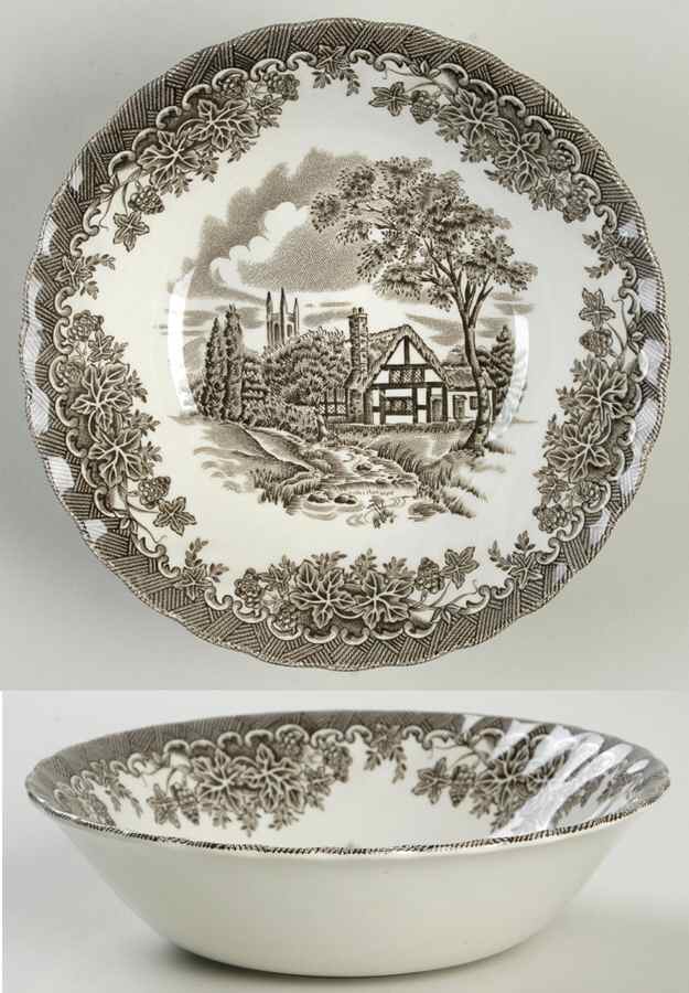 The Brook Brown Coupe Cereal Bowl by Myott Staffordshire-1