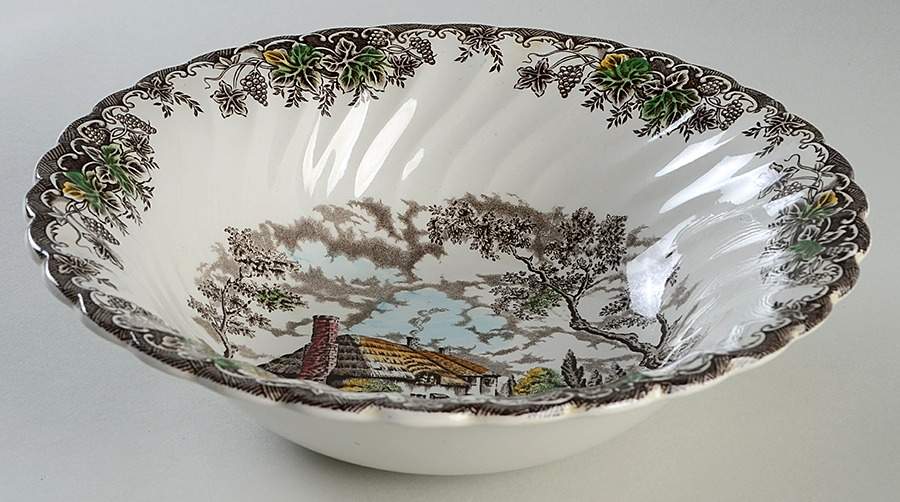 The Brook Brown Multicolor 9" Round Vegetable Bowl by Myott Staffordshire-1