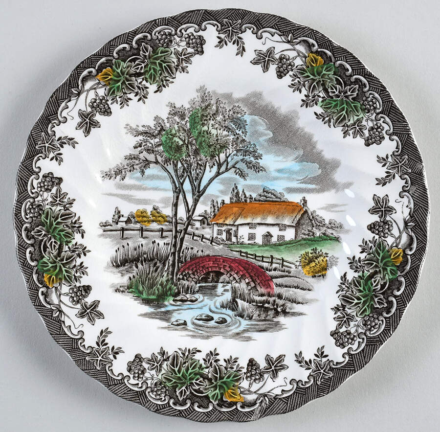 The Brook Brown Multicolor Salad Plate by Myott Staffordshire-1