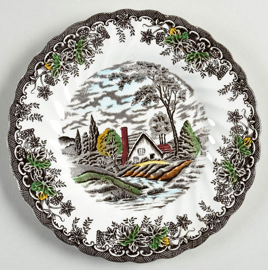 The Brook Brown Multicolor Bread & Butter Plate by Myott Staffordshire-1