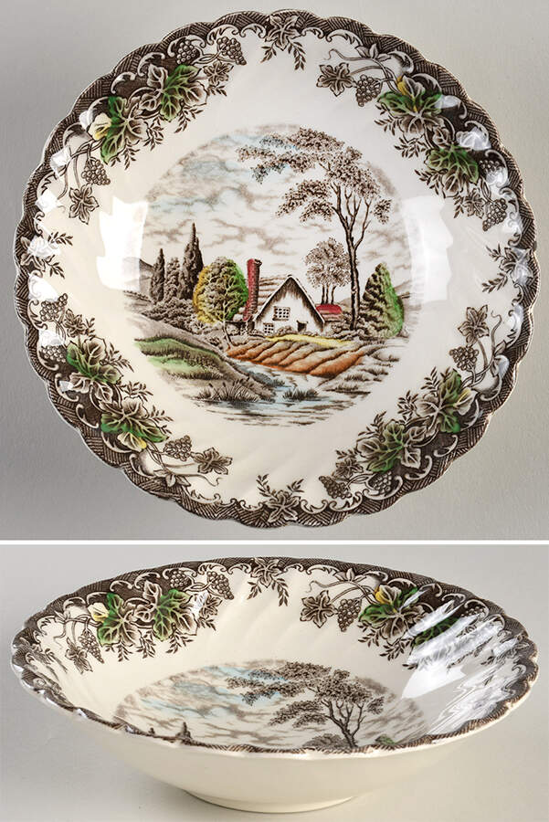 The Brook Brown Multicolor Coupe Cereal Bowl by Myott Staffordshire-1