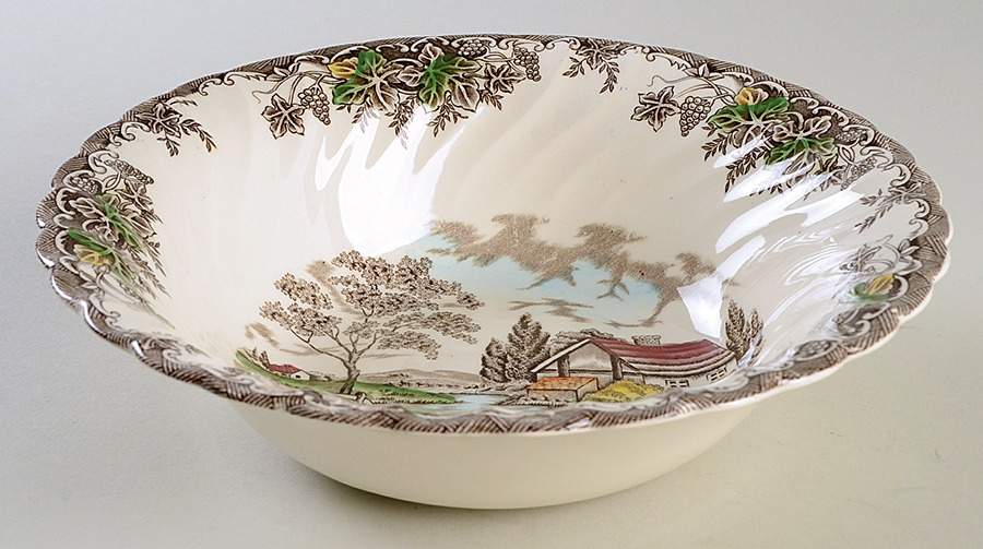 The Brook Brown Multicolor 8" Round Vegetable Bowl by Myott Staffordshire-1