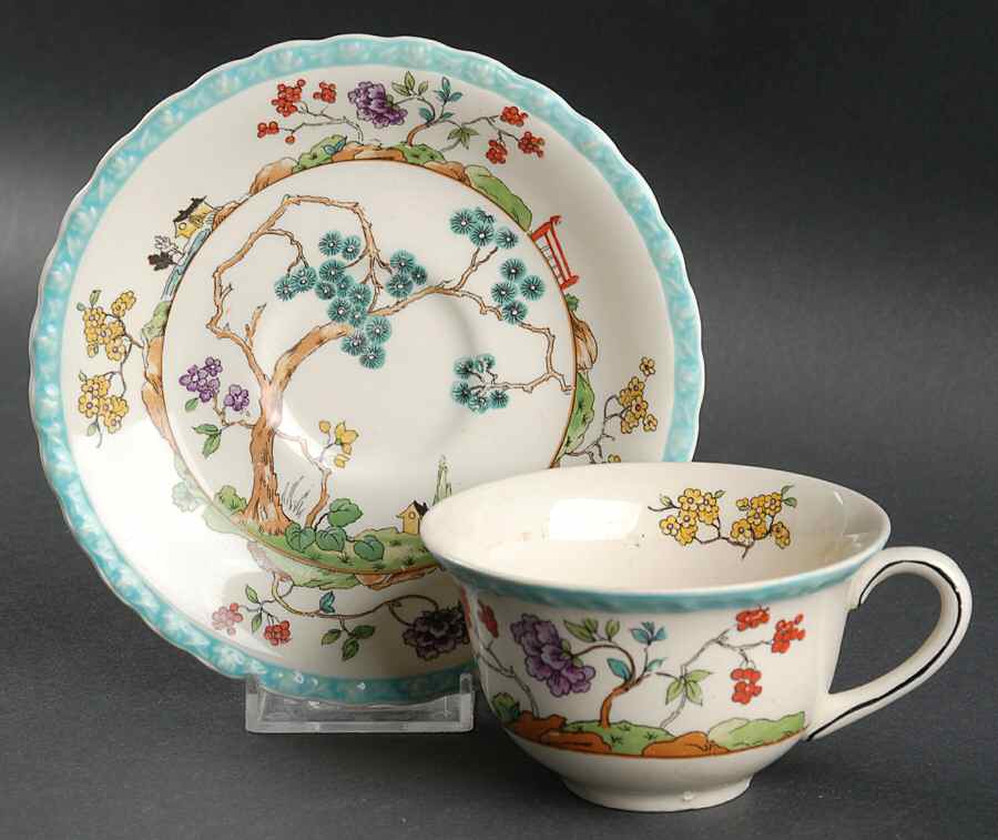 Canton Flat Cup & Saucer Set by Myott Staffordshire-1