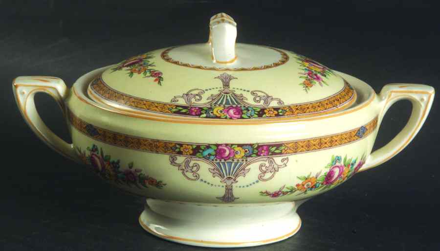 Carlton Sugar Bowl & Lid by Myott Staffordshire-1