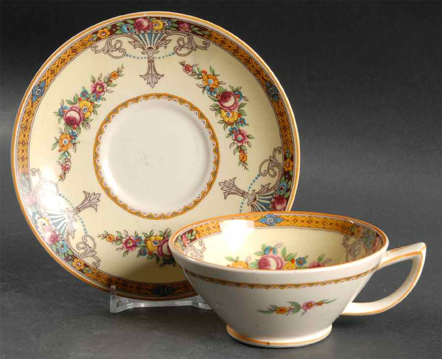 Carlton Footed Cup & Saucer Set by Myott Staffordshire-1
