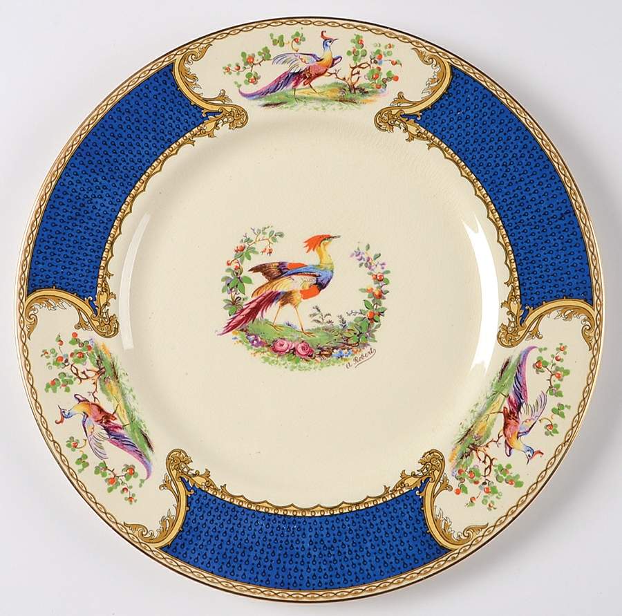 Chelsea Bird Blue Large Dinner Plate by Myott Staffordshire-1