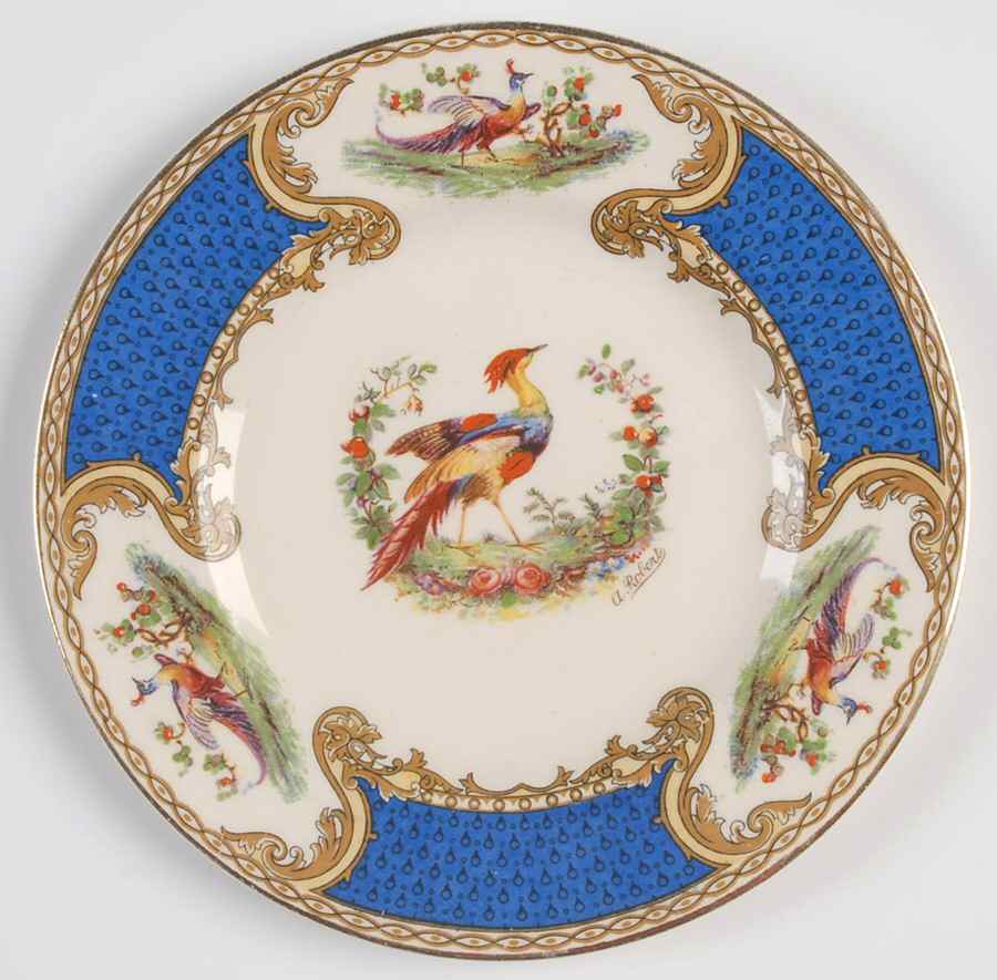 Chelsea Bird Blue Bread & Butter Plate by Myott Staffordshire-1