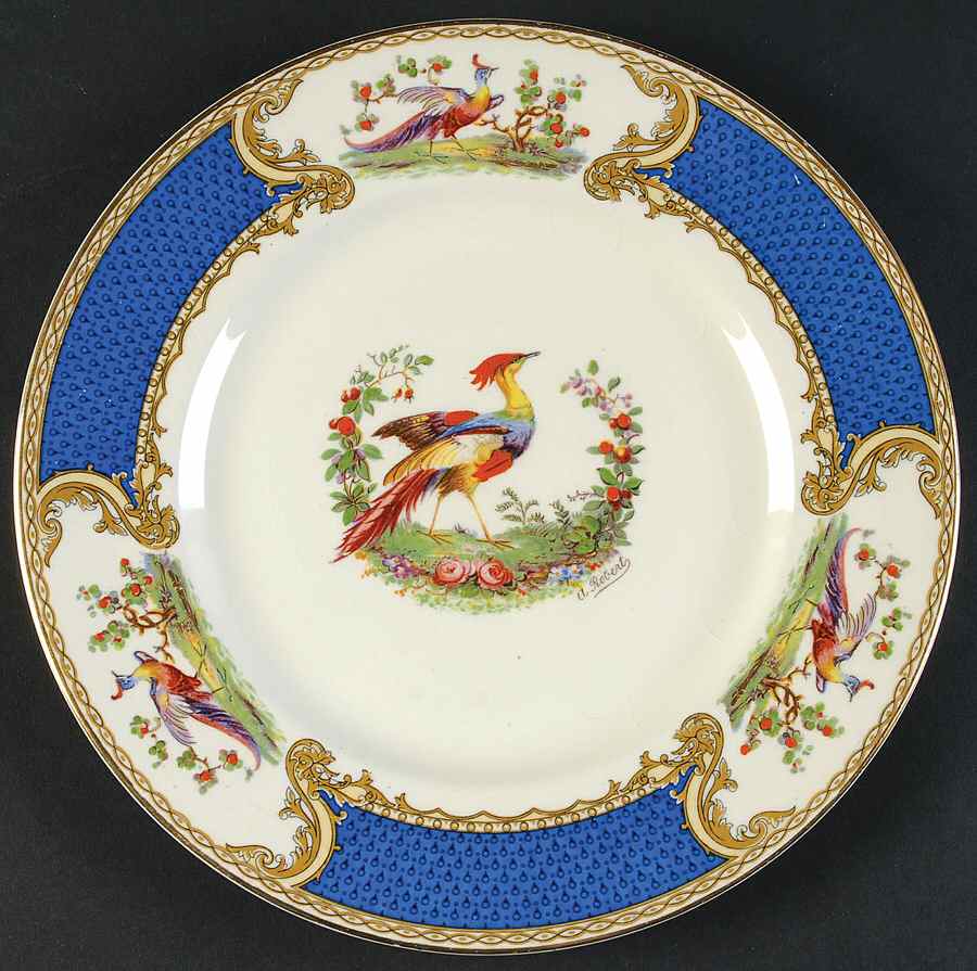 Chelsea Bird Blue Luncheon Plate by Myott Staffordshire-1