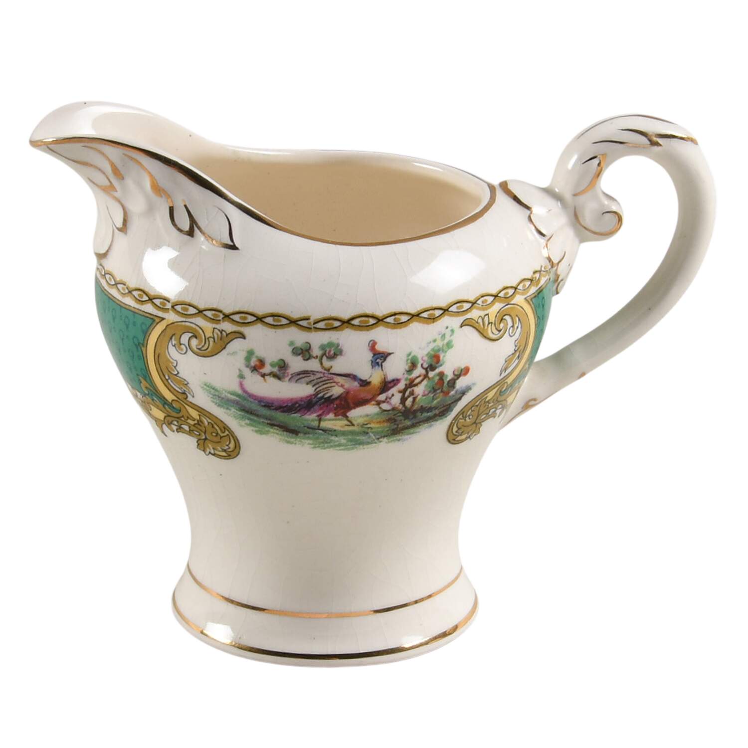 Chelsea Bird Green (Enamel) Mini Creamer by Myott Staffordshire-1