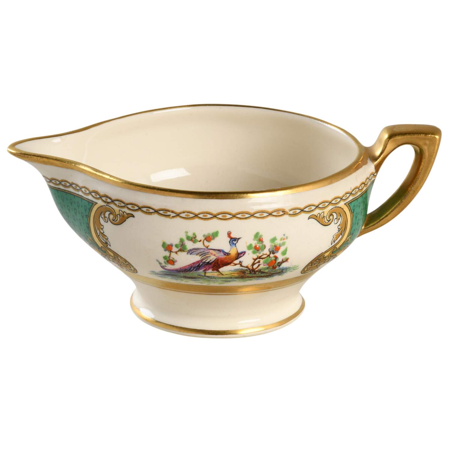 Chelsea Bird Green (Enamel) Creamer by Myott Staffordshire-1