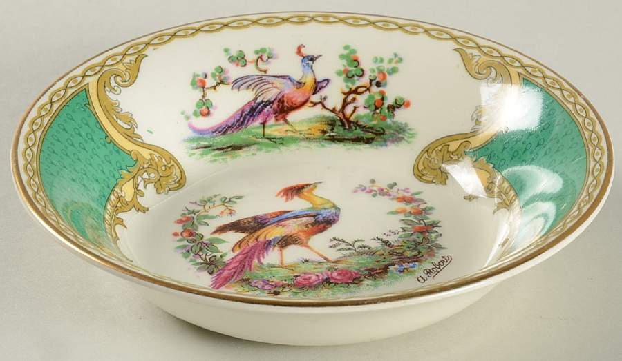 Chelsea Bird Green (No Enamel) Fruit/Dessert (Sauce) Bowl by Myott Staffordshire-1