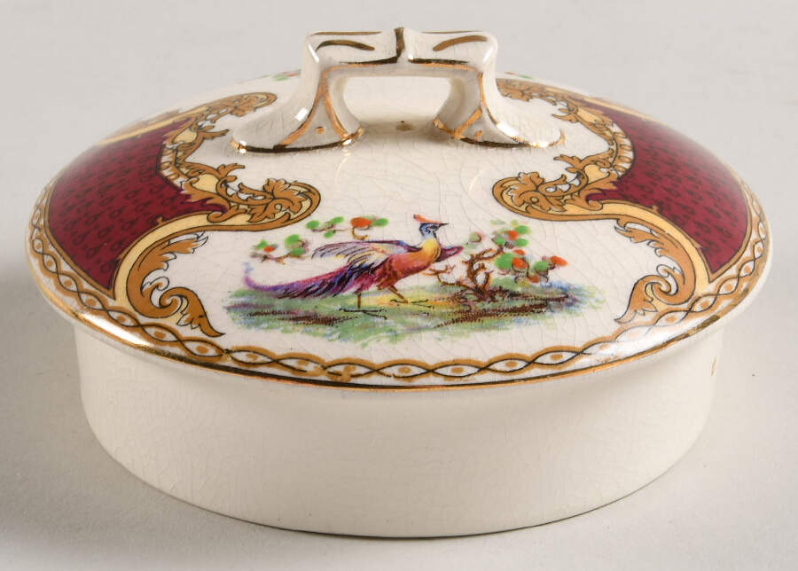 Chelsea Bird Red Lid for Teapot by Myott Staffordshire-1