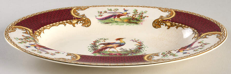 Chelsea Bird Red Relish/Gravy Underplate by Myott Staffordshire-1