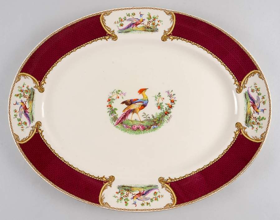 Chelsea Bird Red 18" Oval Serving Platter by Myott Staffordshire-1