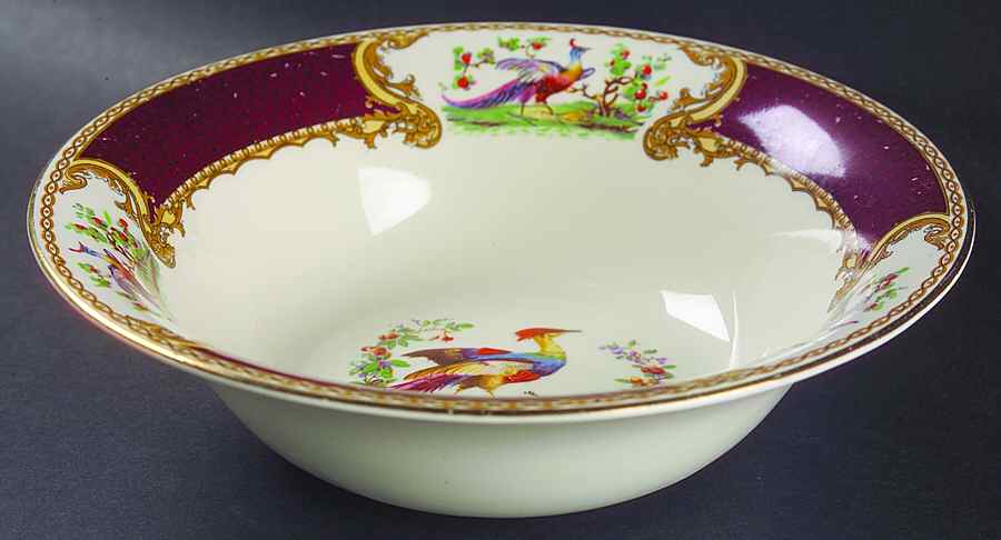 Chelsea Bird Red 8" Round Vegetable Bowl by Myott Staffordshire-1