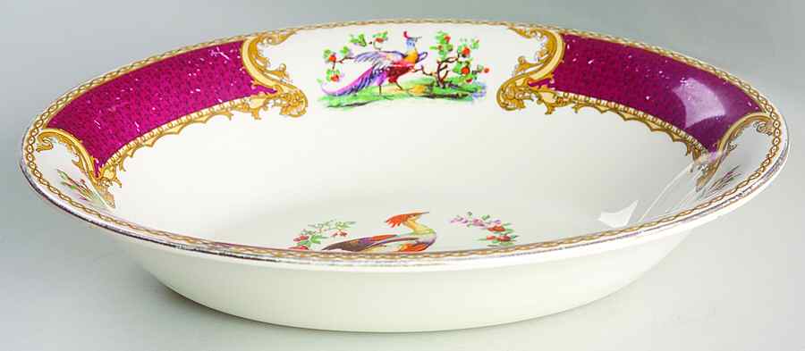 Chelsea Bird Red 9" Oval Vegetable Bowl by Myott Staffordshire-1