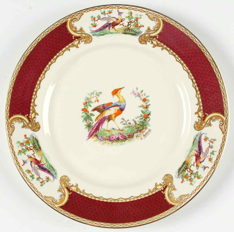 Chelsea Bird Red Dinner Plate by Myott Staffordshire-1