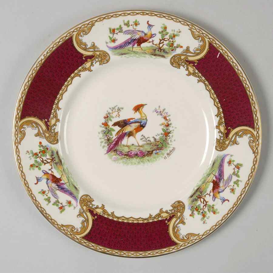 Chelsea Bird Red Salad Plate by Myott Staffordshire-1