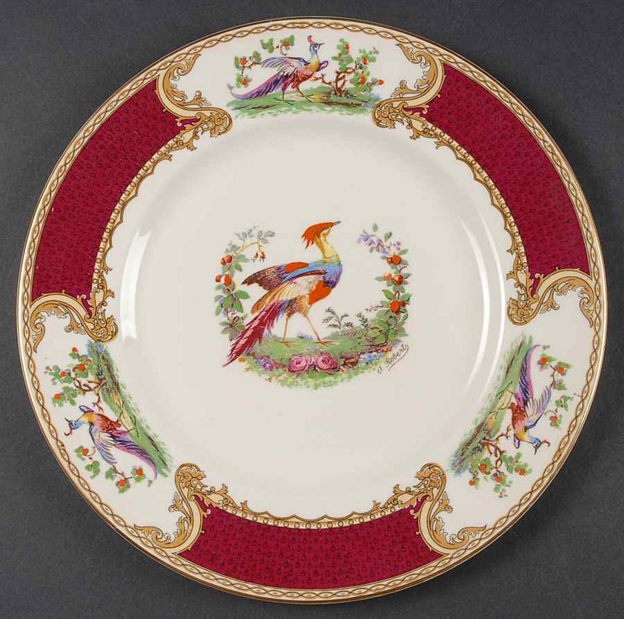 Chelsea Bird Red Luncheon Plate by Myott Staffordshire-1