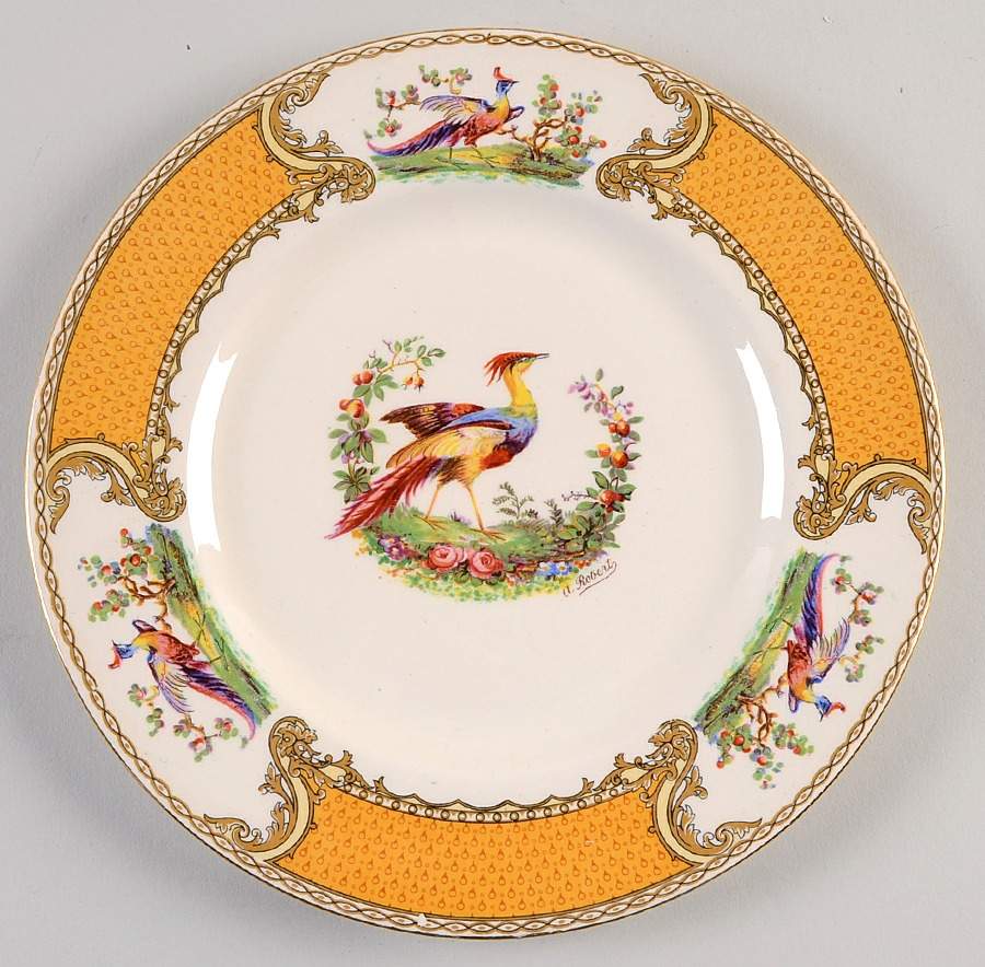 Chelsea Bird Yellow Luncheon Plate by Myott Staffordshire-1