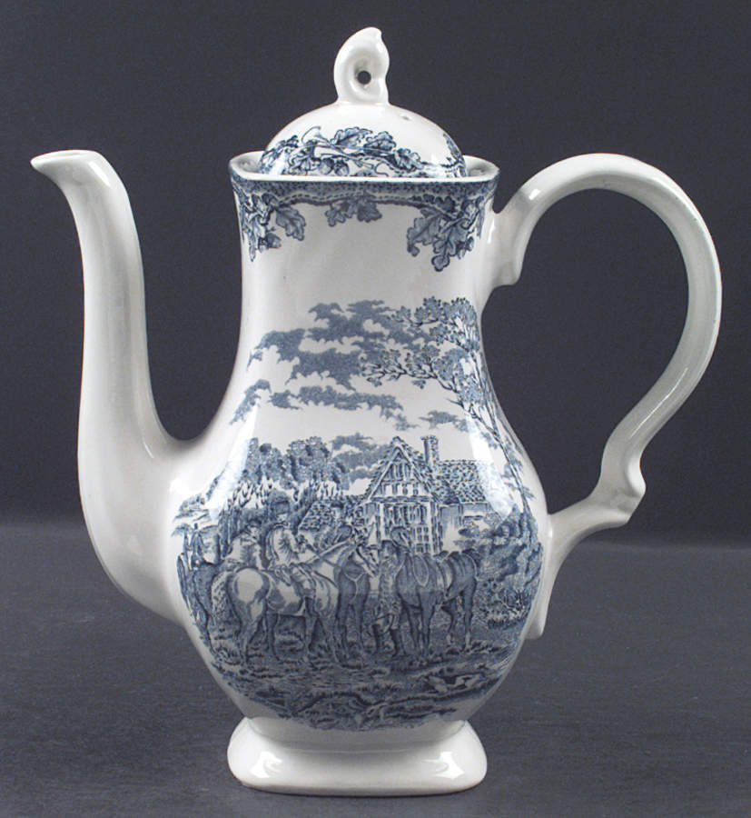 Country Life Blue Coffee Pot & Lid by Myott Staffordshire-1