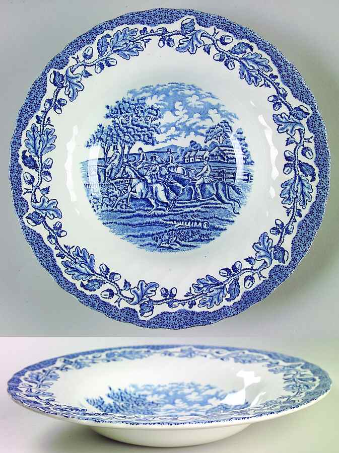 Country Life Blue Rim Soup Bowl by Myott Staffordshire-1