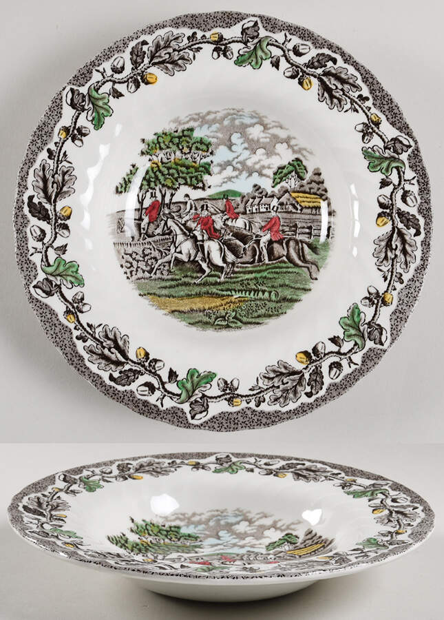 Country Life Brown Multicolor Rim Soup Bowl by Myott Staffordshire-1