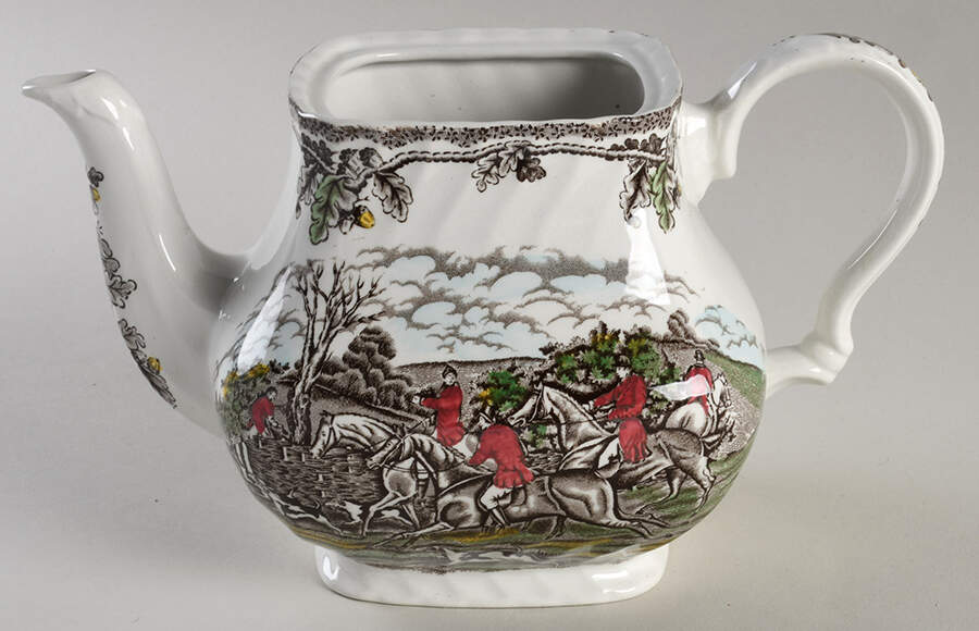 Country Life Brown Multicolor Teapot No Lid by Myott Staffordshire-1