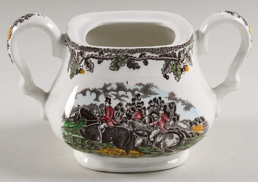 Country Life Brown Multicolor Sugar Bowl No Lid by Myott Staffordshire-1