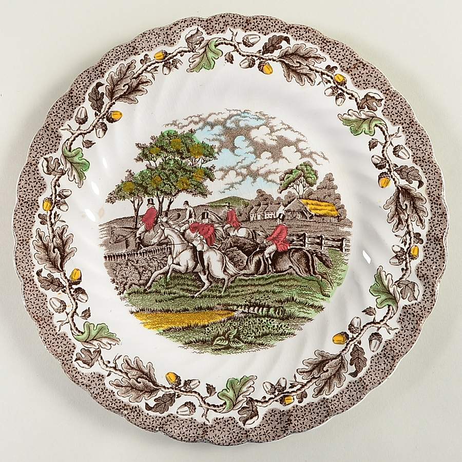 Country Life Brown Multicolor Luncheon Plate by Myott Staffordshire-1
