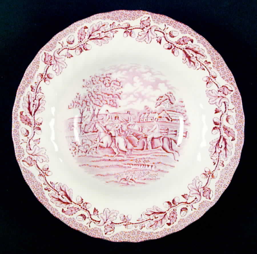 Country Life Pink Rim Soup Bowl by Myott Staffordshire-1