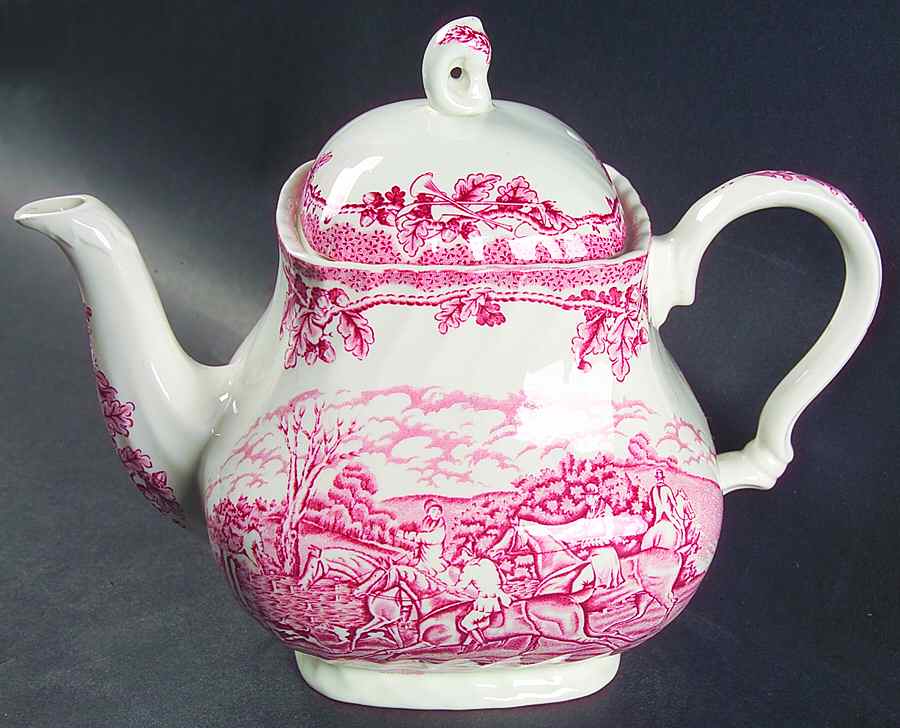 Country Life Pink Teapot & Lid by Myott Staffordshire-1