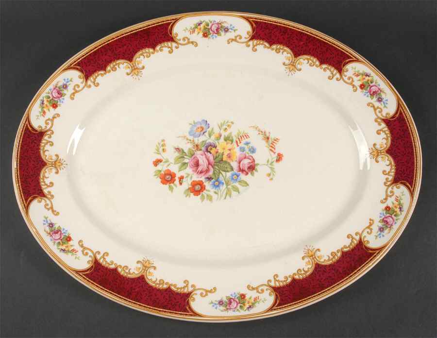 Coronation Rose 16" Oval Serving Platter by Myott Staffordshire-1