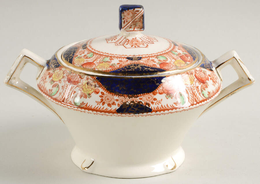 Corona Sugar Bowl & Lid by Myott Staffordshire-1